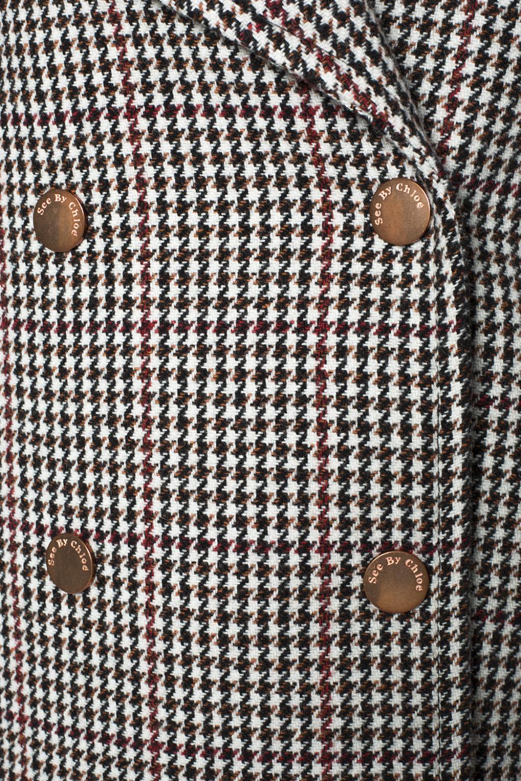 Multicolour Houndstooth check coat See By Chloé - Vitkac Canada